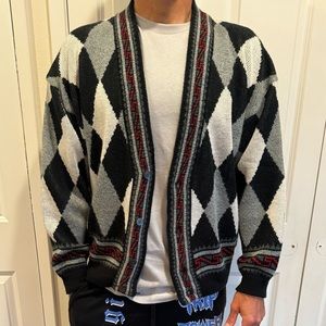 Vintage 80s/90s argyle cardigan sweater